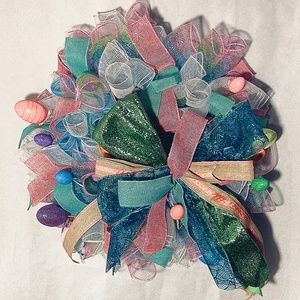 Easter Wreath, Holiday Wreath, Home, Mesh Wreath,